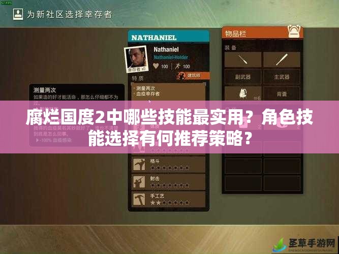 腐烂国度2中哪些技能最实用？角色技能选择有何推荐策略？