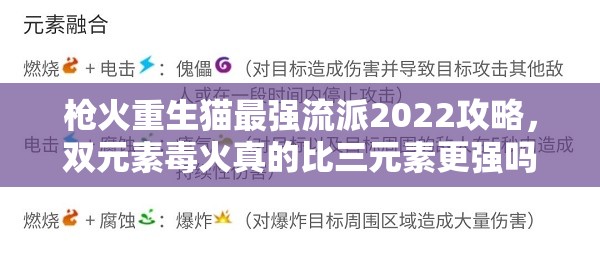 枪火重生猫最强流派2022攻略，双元素毒火真的比三元素更强吗？
