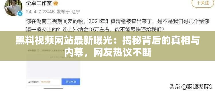 黑料视频网站最新曝光：揭秘背后的真相与内幕，网友热议不断