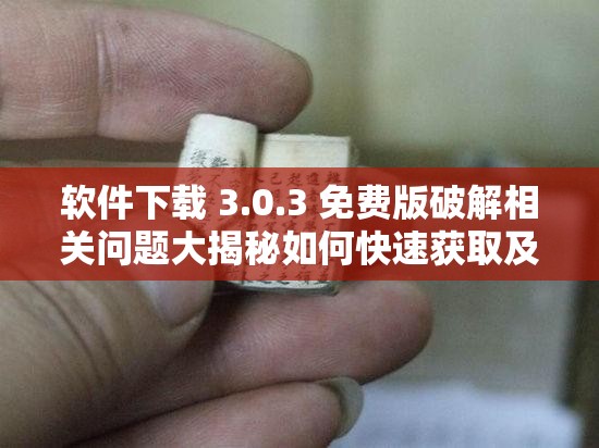 软件下载 3.0.3 免费版破解相关问题大揭秘如何快速获取及使用？