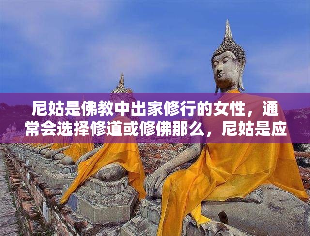 尼姑是佛教中出家修行的女性，通常会选择修道或修佛那么，尼姑是应该修道还是修佛呢？这个问题一直以来都备受关注，不同的人可能会有不同的答案你是如何看待这个问题的呢？