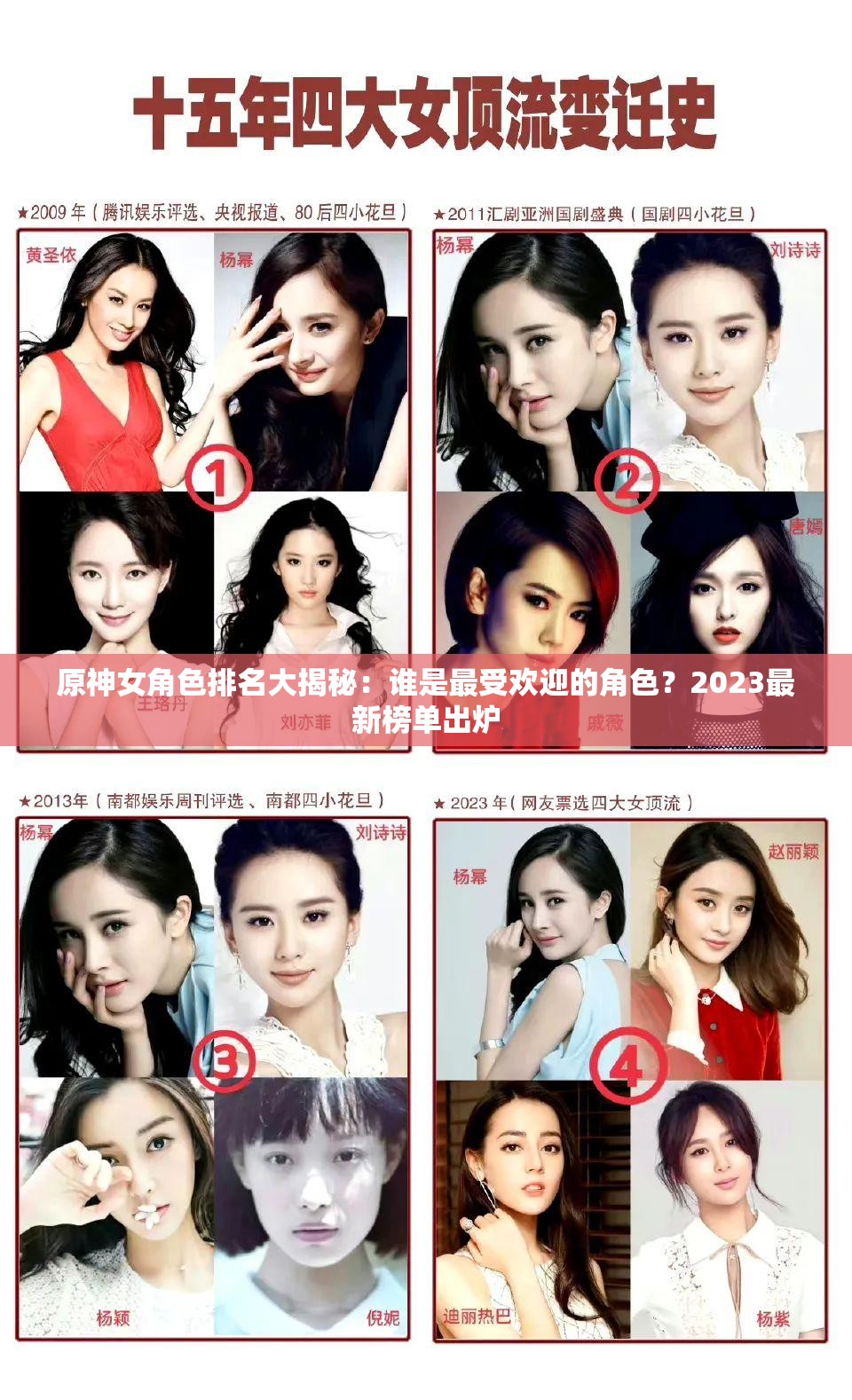 原神女角色排名大揭秘：谁是最受欢迎的角色？2023最新榜单出炉