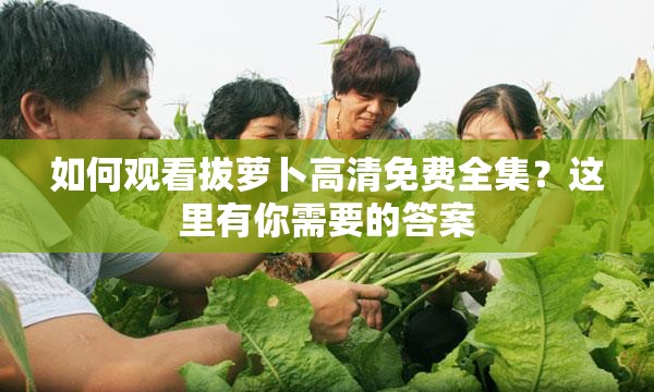 如何观看拔萝卜高清免费全集？这里有你需要的答案