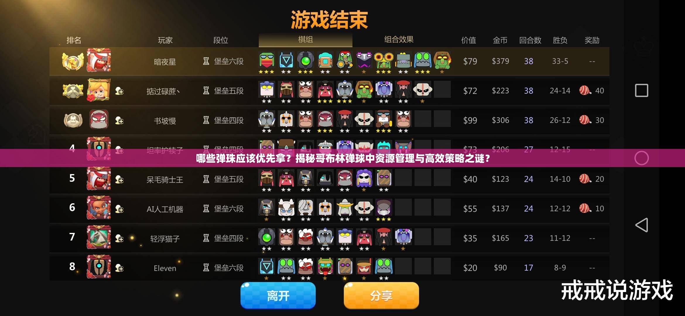 哪些弹珠应该优先拿？揭秘哥布林弹球中资源管理与高效策略之谜？