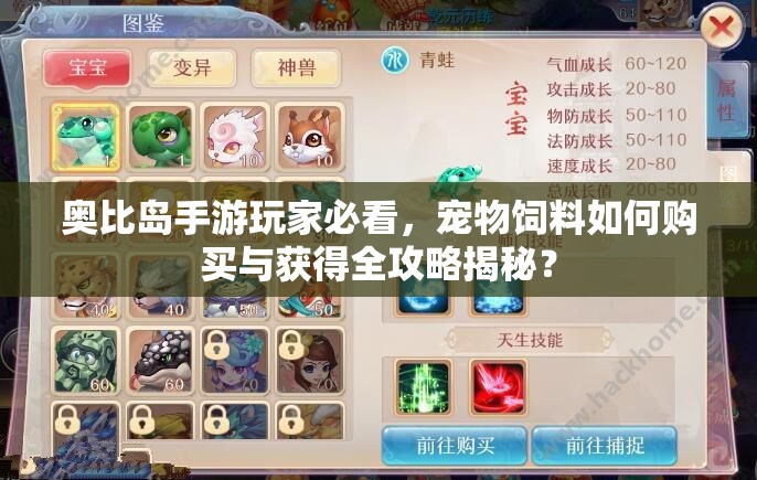 奥比岛手游玩家必看，宠物饲料如何购买与获得全攻略揭秘？