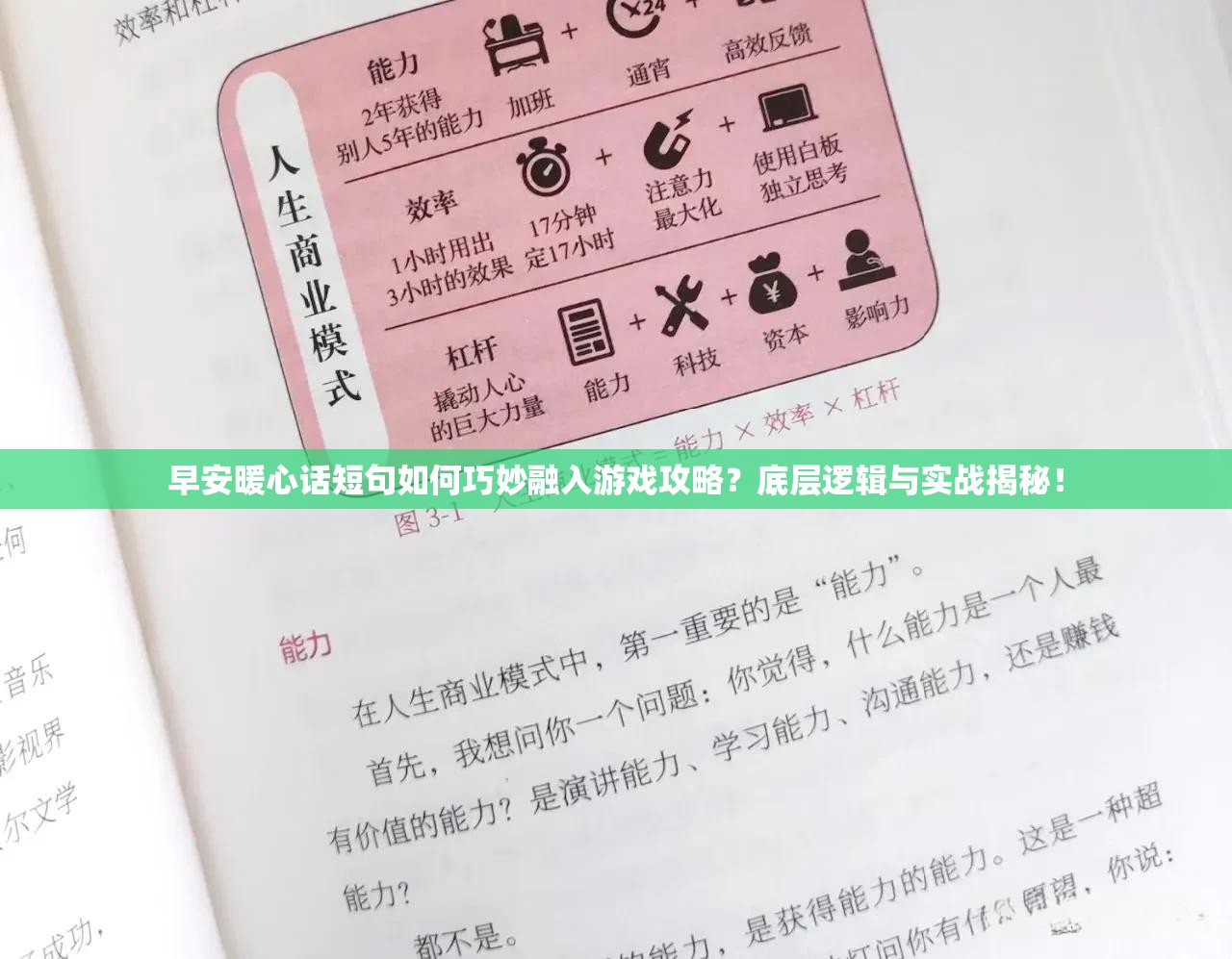 早安暖心话短句如何巧妙融入游戏攻略？底层逻辑与实战揭秘！