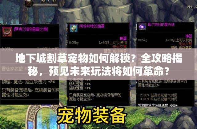 地下城割草宠物如何解锁？全攻略揭秘，预见未来玩法将如何革命？